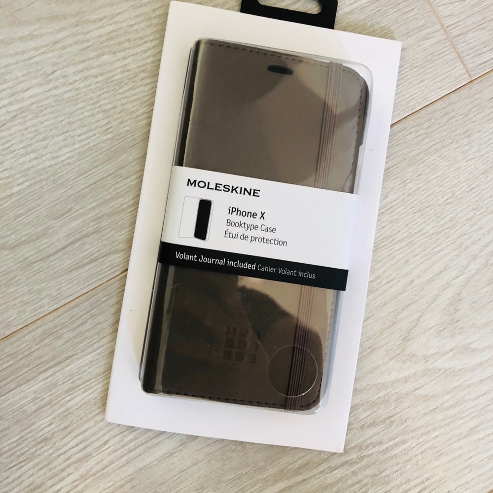 Moleskine iPhone X case, brown leather